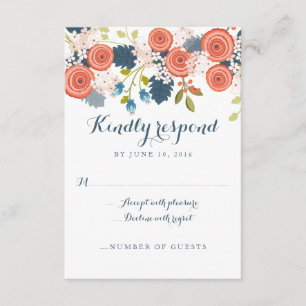 Wild Garden Floral Wedding RSVP Response Card