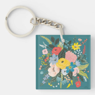 Wild Garden Flowers Key Ring