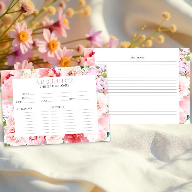 Wild Garden Frame Bridal Shower Recipe Cards (Creator Uploaded)