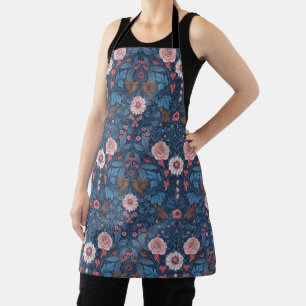 Wild garden in blue apron