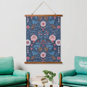 Wild garden in blue hanging tapestry
