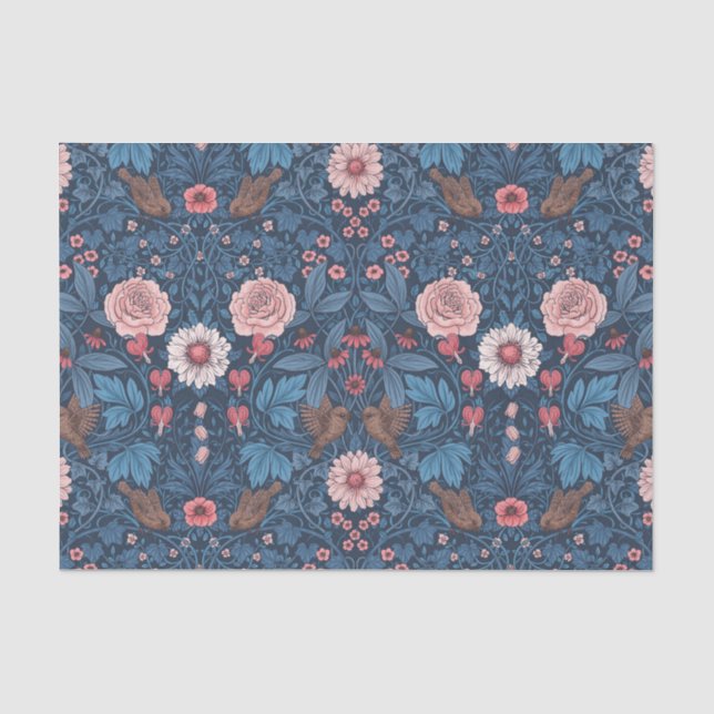 Wild garden in blue tissue paper (Front)