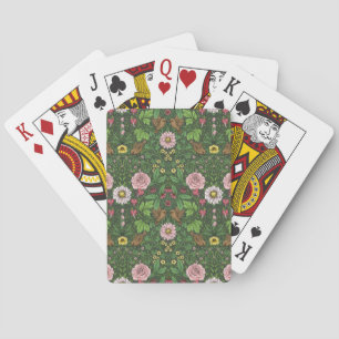 Wild garden in green playing cards