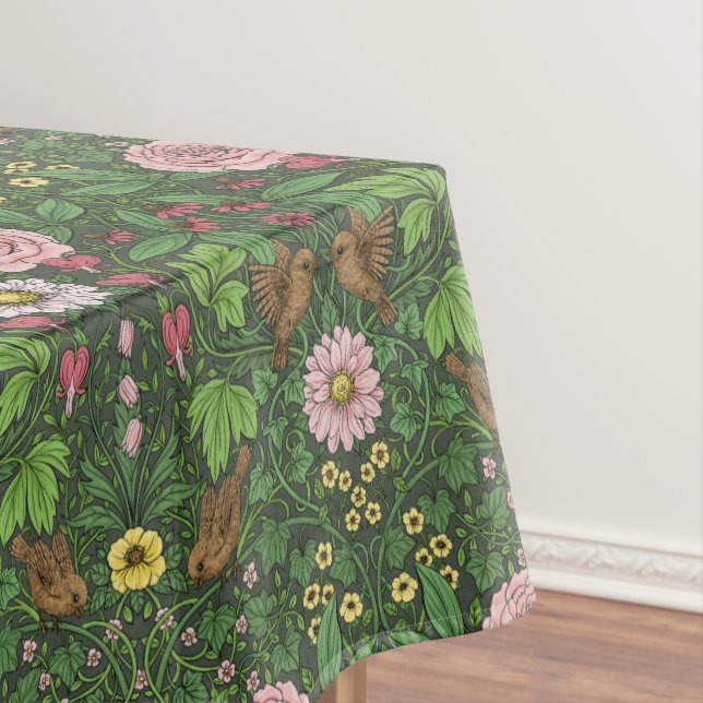 Wild garden in green tablecloth (In Situ)