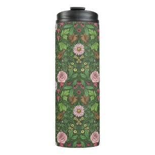 Wild garden in green thermal tumbler
