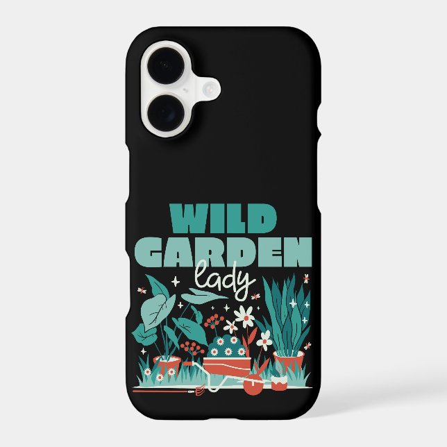 WILD GARDEN LADY CUTE GARDEN WITH PLANTS iPhone CASE (Back)