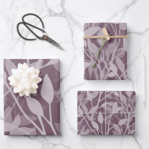 Wild Garden Mist Soft Botanical Foliage Wrapping Paper Sheet