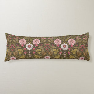 Wild garden on coffee brown body cushion