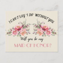 Wild Garden Wedding Will you be my Maid of Honour
