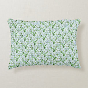 Wild Garlic Flowers Cust. Green Accent Pillow