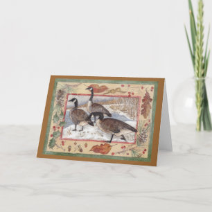 WILD GEESE IN WINTER HOLIDAY CARD