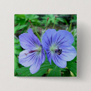 Wild Geranium 15 Cm Square Badge