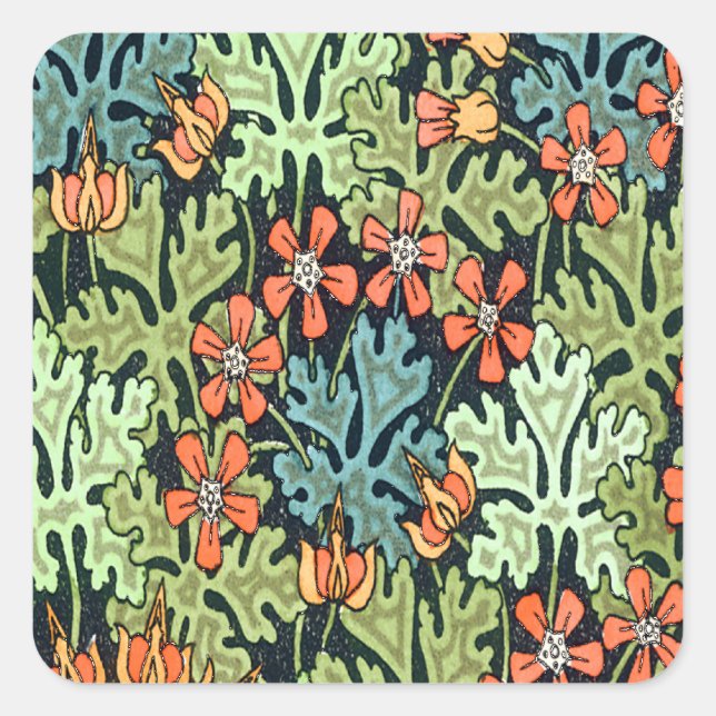 Wild Geranium Square Sticker (Front)