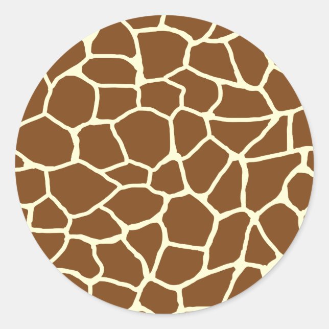 Wild Giraffe Pattern Animal Print Classic Round Sticker (Front)