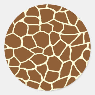 Wild Giraffe Pattern Animal Print Classic Round Sticker