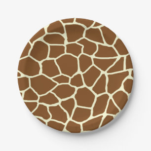 Wild Giraffe Pattern Animal Print Paper Plate