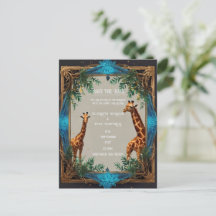 Wild Giraffe Wedding Invitation