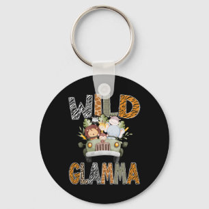 Wild Glamma 1st Birthday Zoo Safari Jungle Animal Key Ring