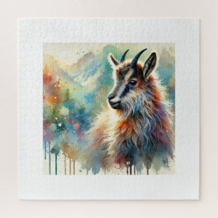 Wild Goat 250624AREF112 - Watercolor Jigsaw Puzzle