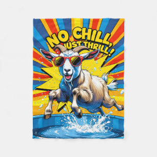 Wild Goat Summer Retro Pool Splash  Fleece Blanket