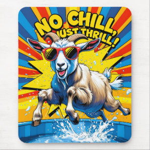 Wild Goat Summer Retro Pool Splash  Mouse Pad