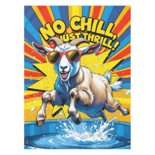 Wild Goat Summer Retro Pool Splash Tablecloth