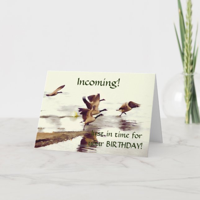 "Wild Goose Chase"   -  Running Geese Card (Front)