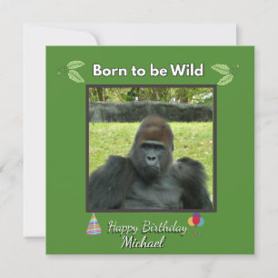 Wild Gorilla Birthday Jungle Theme Invitation