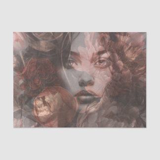 Wild Grace: A Portrait in Rust and Ink Tissue Paper