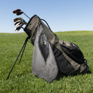 Wild Grace: striking portrait of a lion Golf Towel
