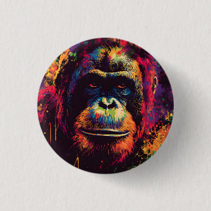 Wild Graffiti Urban Jungle Gorilla 3 Cm Round Badge