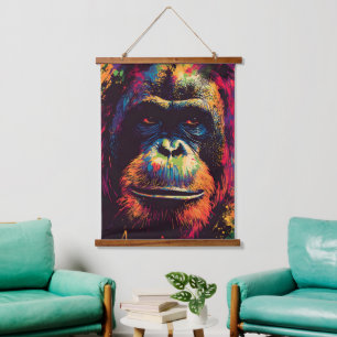 Wild Graffiti Urban Jungle Gorilla  Hanging Tapestry
