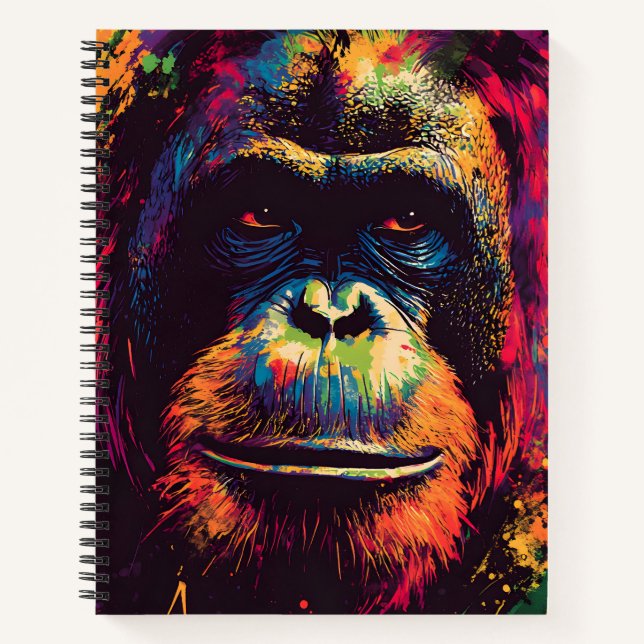 Wild Graffiti Urban Jungle Gorilla  Notebook (Front)