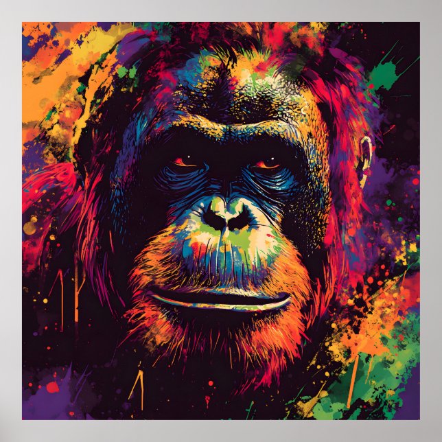 Wild Graffiti Urban Jungle Gorilla  Poster (Front)
