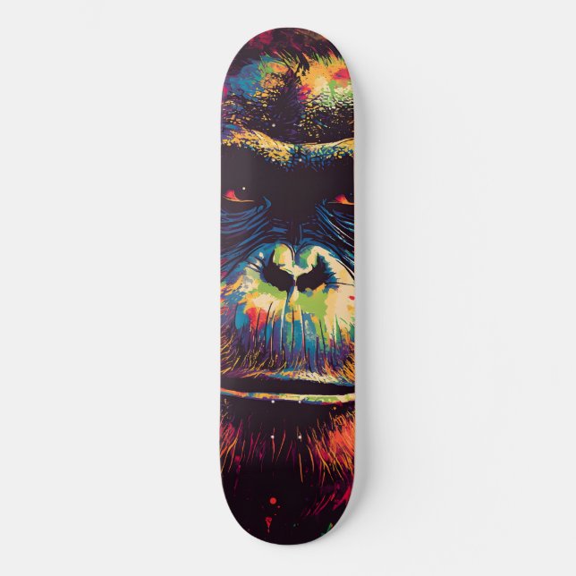 Wild Graffiti Urban Jungle Gorilla  Skateboard (Front)