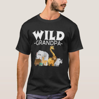 Wild Grandpa Zoo Born Wild Birthday Safari Jungle  T-Shirt