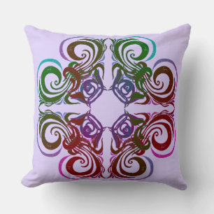 Wild Grapes Curvy Green Retro Cushion