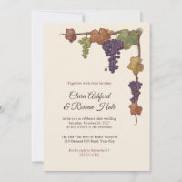 Wild Grapevine Autumn Wedding Invitation