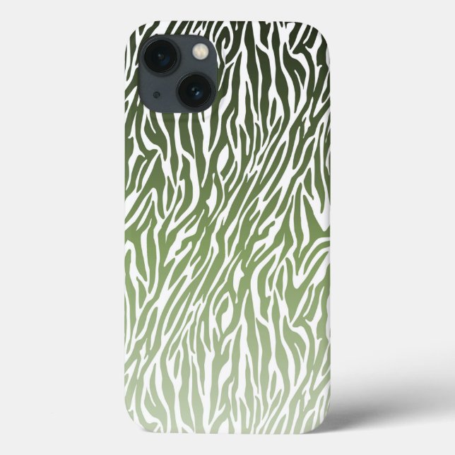 Wild Green Zebra Print Case-Mate iPhone Case (Back)