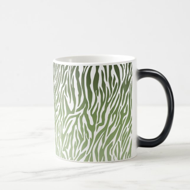 Wild Green Zebra Print Magic Mug (Right)