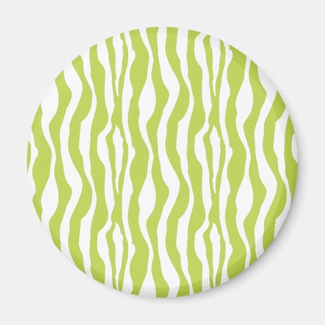 Wild Green Zebra Print Magnet (Front)