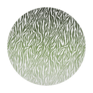 Wild Green Zebra Print Ombre Cutting Board