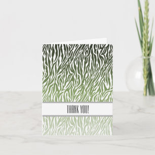 Wild Green Zebra Print Thank You