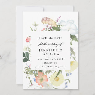 Wild Greenery Flowers   Wildflower Wedding  Save The Date