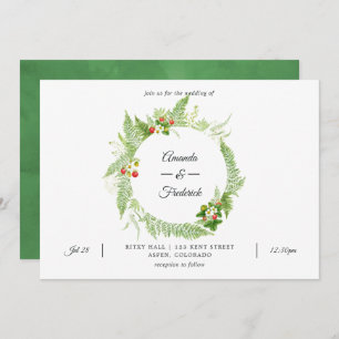 Wild Greenery Wedding Invitation