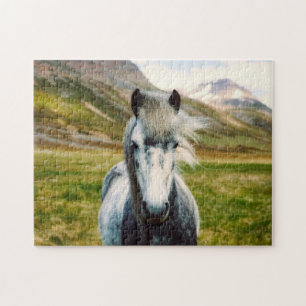 Wild Grey Horse in the Mountains Jigsaw Puzzle