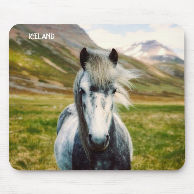Wild Grey Horse Mouse Pad (Front)