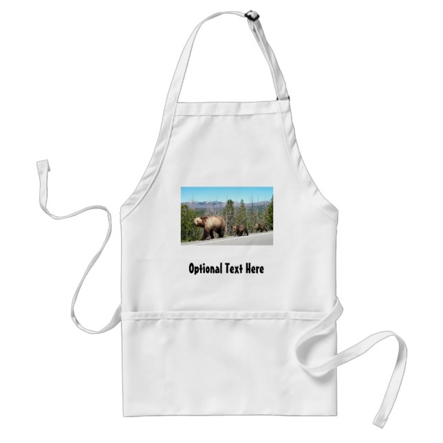 Wild Grizzly Bear Mama and Cubs in Yellowstone Standard Apron (Front)