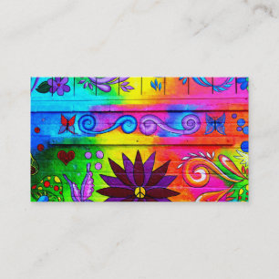 wild groovy 70's colours business card