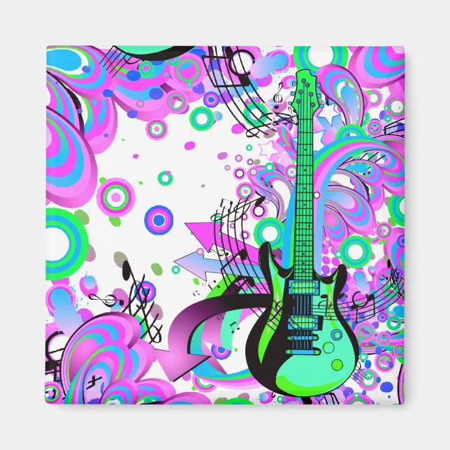 Wild Guitar (white) Magnet (Front)